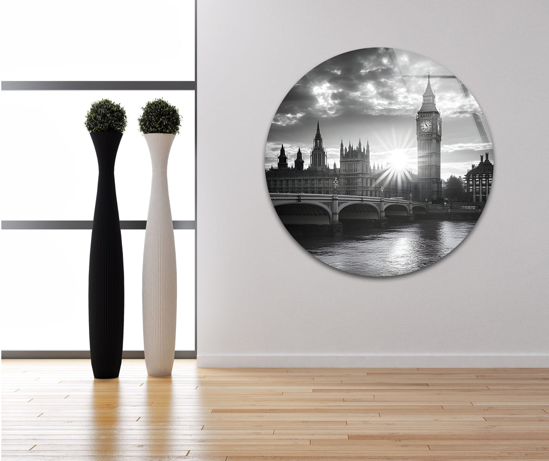 Modern black and white paintings of Westminster Bridge perfect for creating a sophisticated focal point
