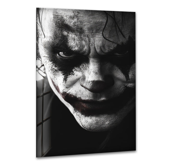 Black and White Joker Glass Wall Art glass wall decor, glass wall art decor
