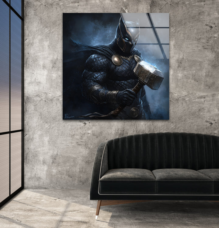 Black Panther Among The Fog Glass Wall Art glass image printing, glass prints from photos