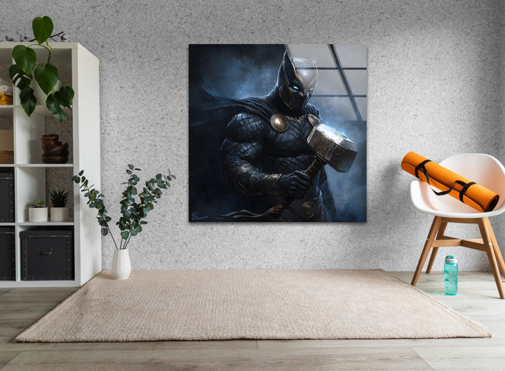 Black Panther Among The Fog Glass Wall Art custom glass pictures, glass art prints