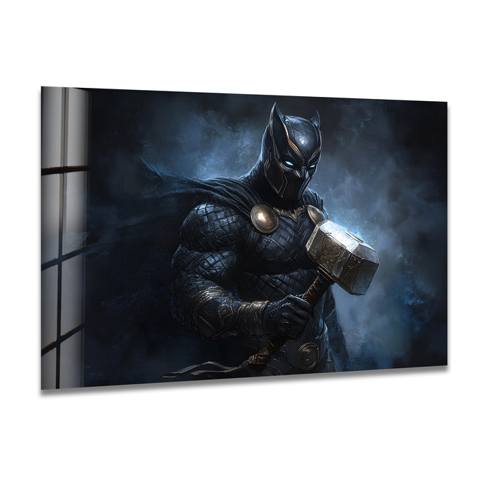 Black Panther Among The Fog Glass Wall Art print picture on glass, Tempered Glass Wall Art