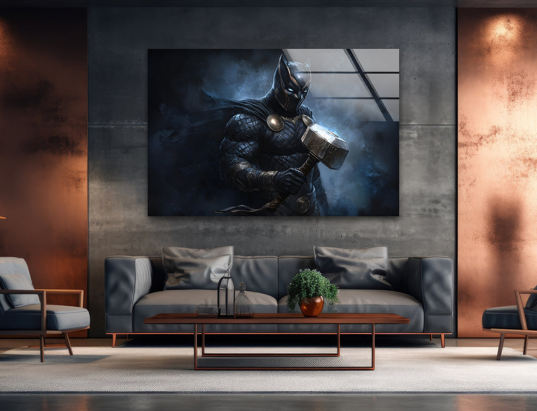 Black Panther Among The Fog Glass Wall Art large glass photo prints, glass wall photos