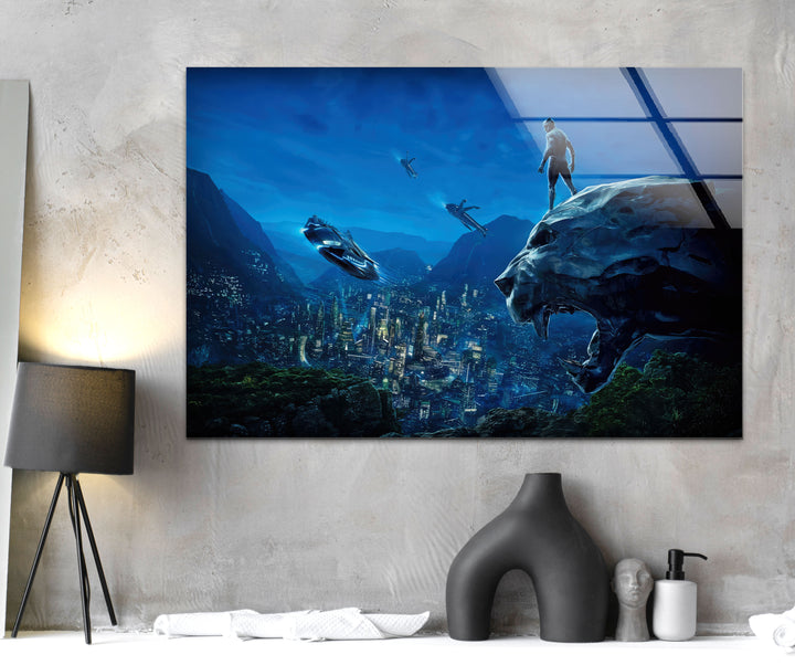 Marvel Black Panther Glass Wall Art photo print on glass, prints on glass wall art
