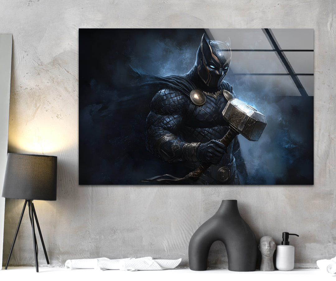 Black Panther Among The Fog Glass Wall Art custom glass photo prints, large glass prints