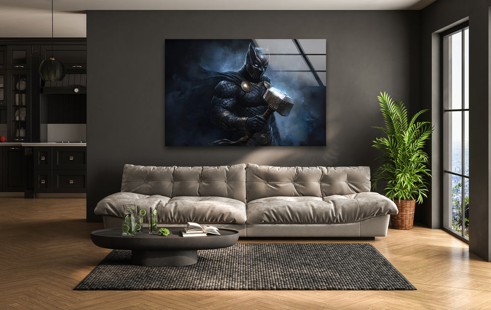 Black Panther Among The Fog Glass Wall Art glass wall decor, glass wall art decor