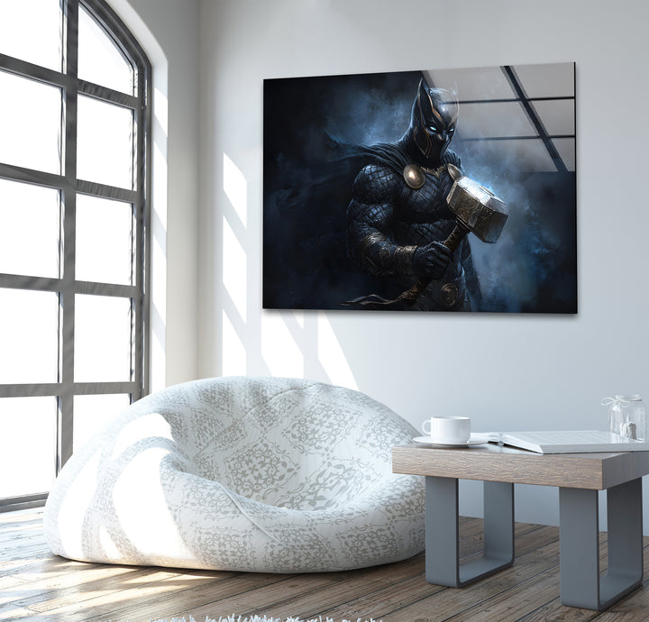 Black Panther Among The Fog Glass Wall Art art glass wall art, glass wall art pictures