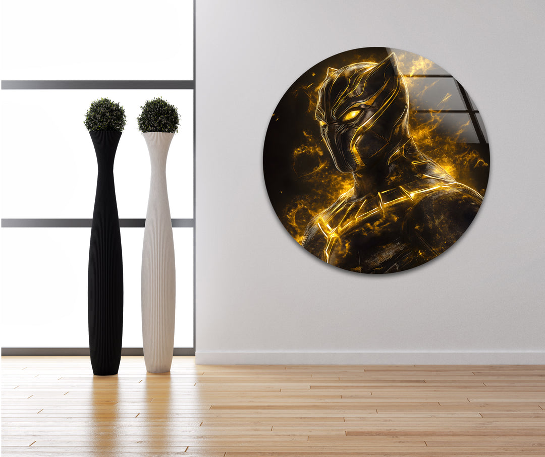 Fiery Black Panther Glass Wall Art Glass Printing Wall Art, Print photos on glass