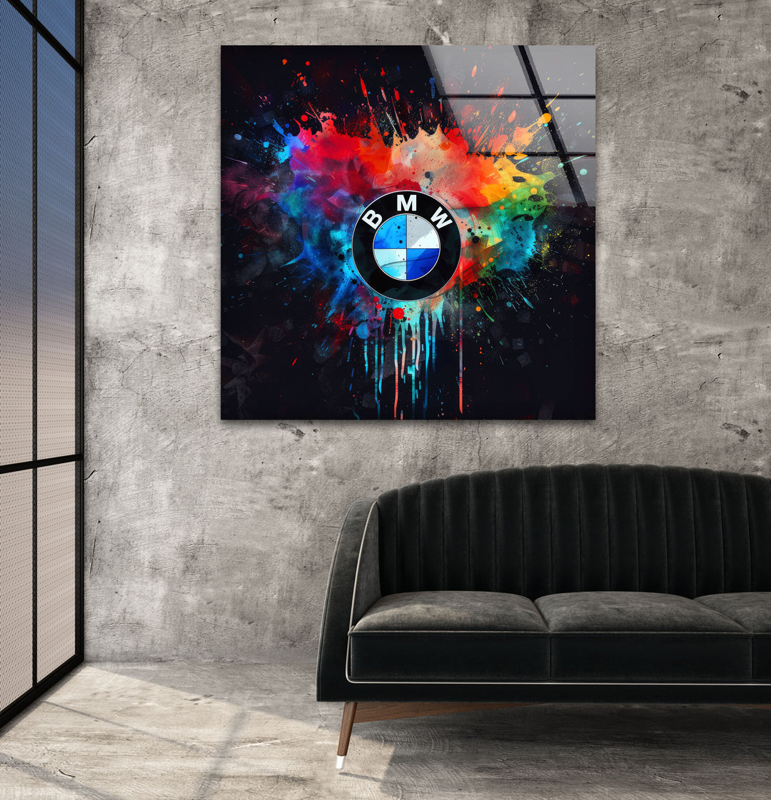 BMW Logo Glass Wall Art