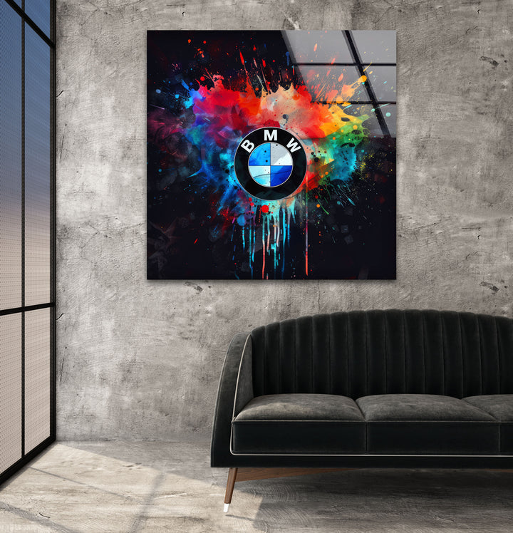 BMW Logo Glass Wall Art