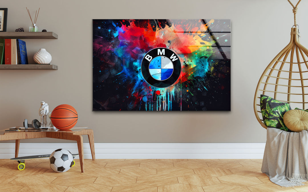 BMW Logo Glass Wall Art