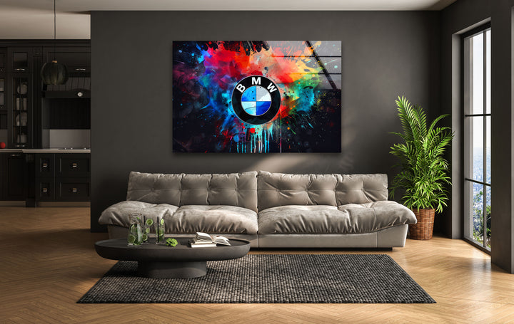 BMW Logo Glass Wall Art