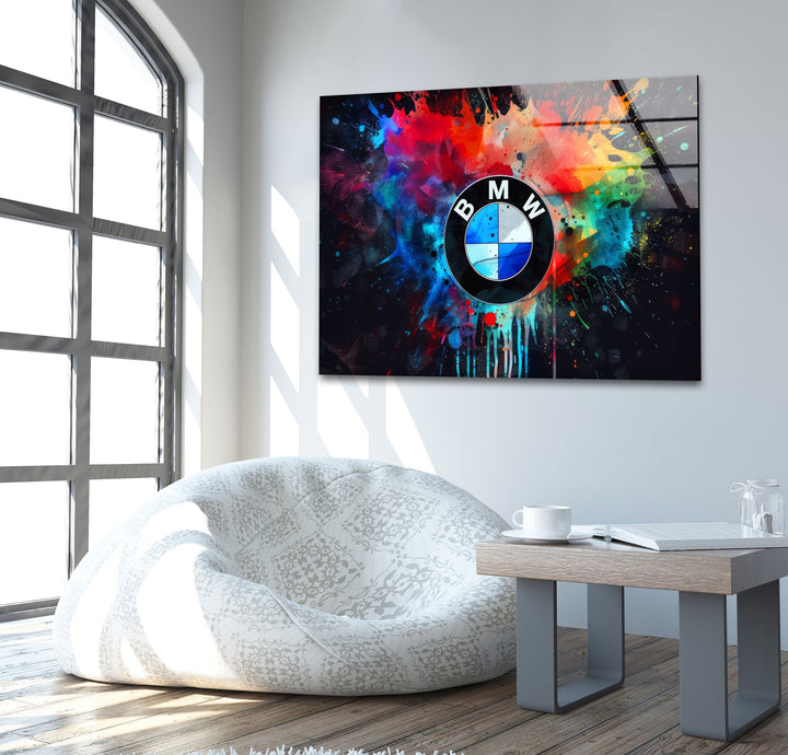 BMW Logo Glass Wall Art