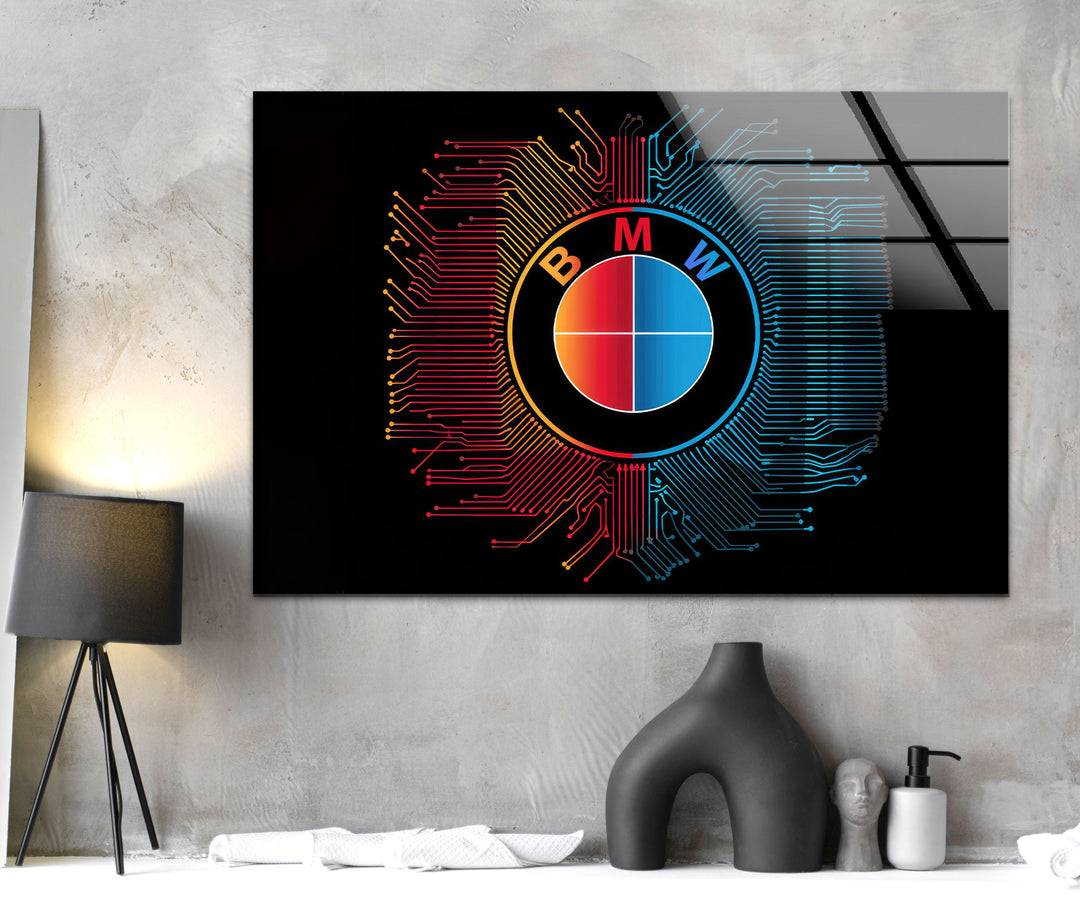 BMW Glass Wall Art print picture on glass, Tempered Glass Wall Art
