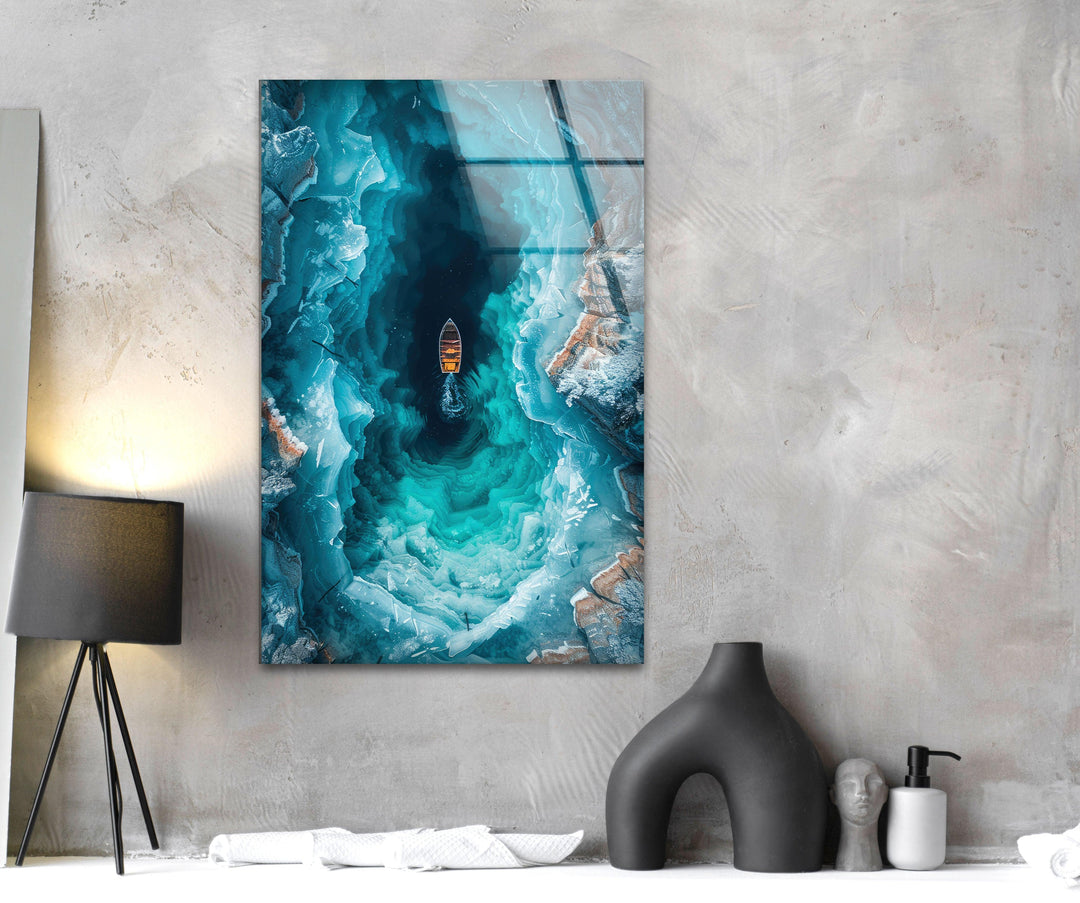 Ice Cave Landscape Glass Wall Art glass image printing, glass prints from photos