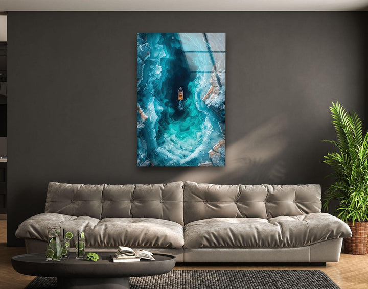 Ice Cave Landscape Glass Wall Art art glass wall art, glass wall art pictures