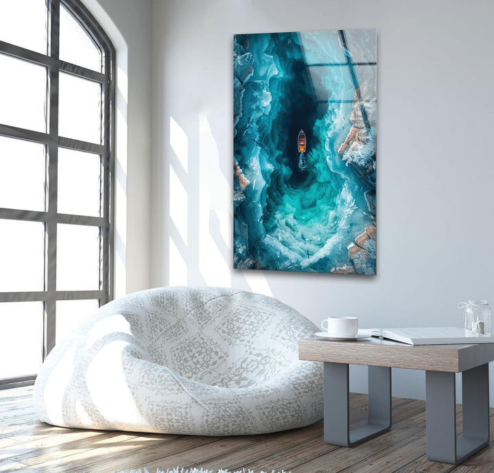 Ice Cave Landscape Glass Wall Art Glass Printing Wall Art, Print photos on glass