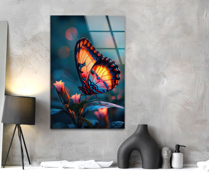 Vivid Colored Butterfly Glass Wall Art large glass photo prints, glass wall photos
