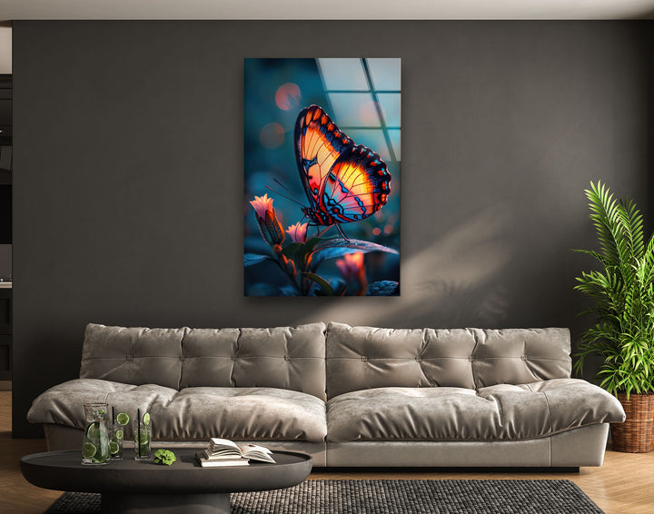 Vivid Colored Butterfly Glass Wall Art glass photo prints, glass picture prints
