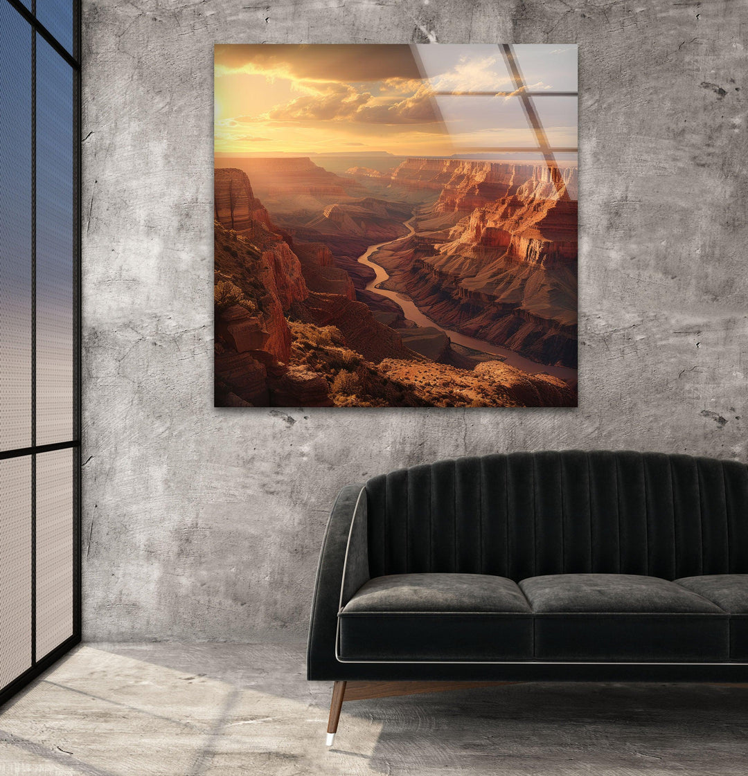 Grand Canyon Sunset Glass Wall Art picture on glass wall art, photos printed on glass