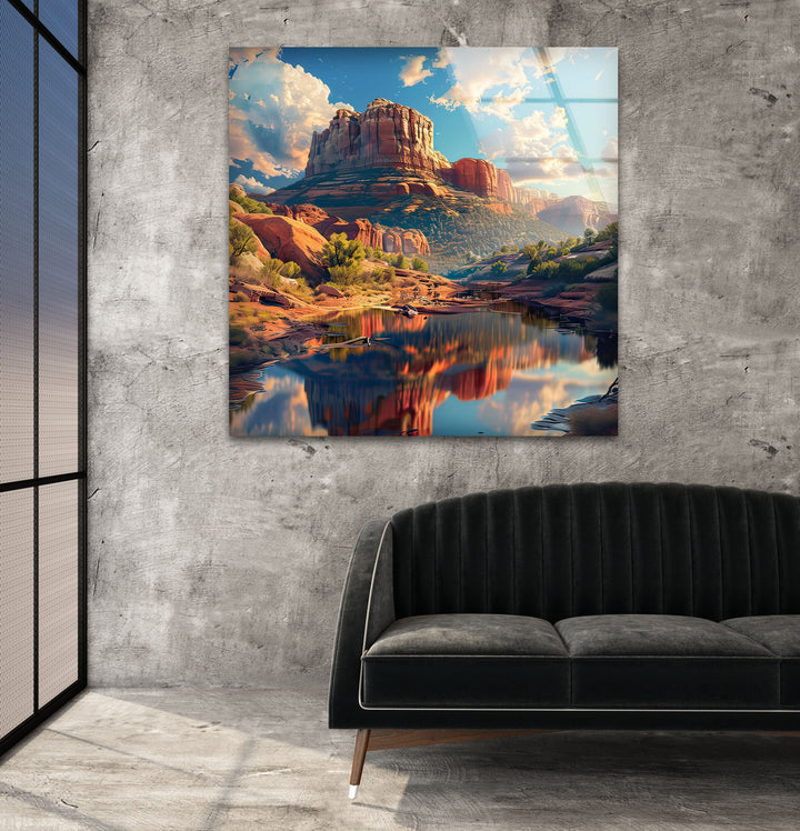 Brown Canyon Landscape Glass Wall Art photo print on glass, prints on glass wall art
