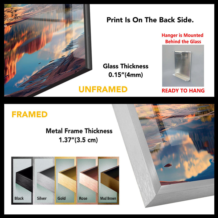 Brown Canyon Landscape Glass Wall Art