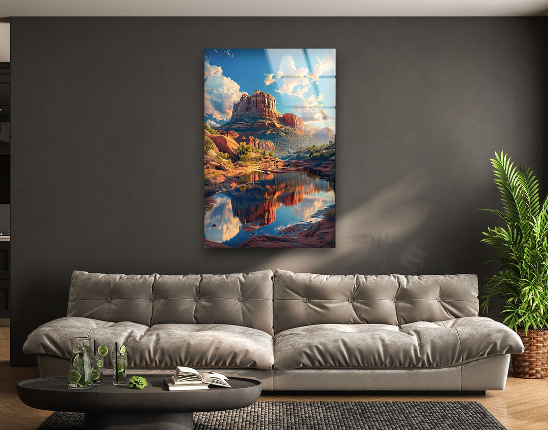 Brown Canyon Landscape Glass Wall Art Glass Printing Wall Art, Print photos on glass
