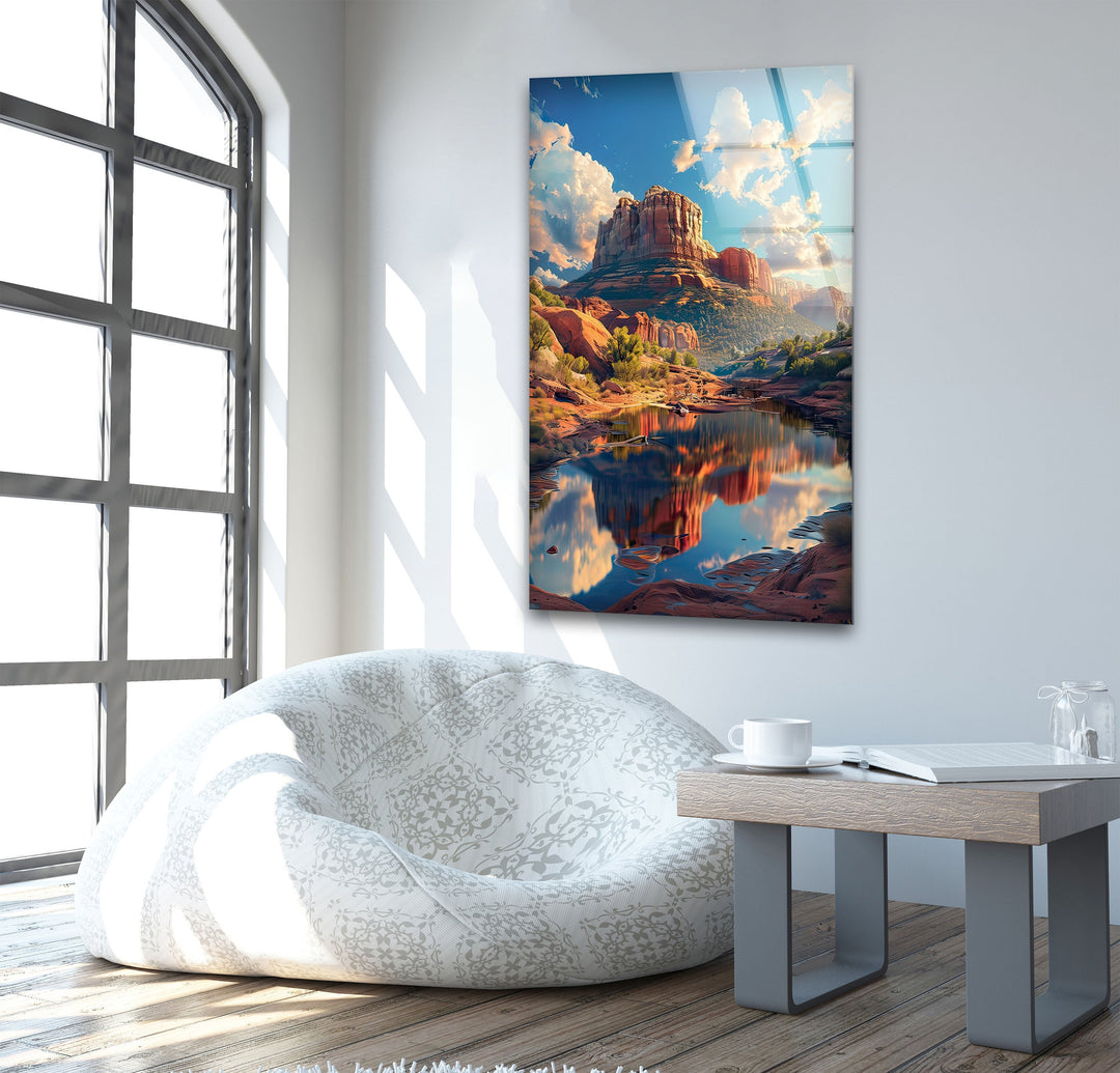 Brown Canyon Landscape Glass Wall Art glass pictures for Wall, glass prints wall art
