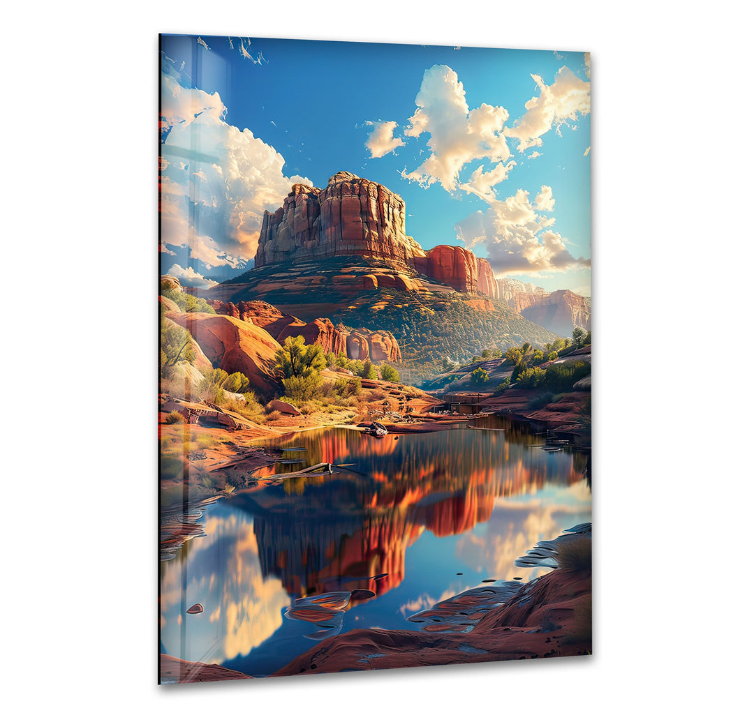 Brown Canyon Landscape Glass Wall Art art glass wall art, glass wall art pictures
