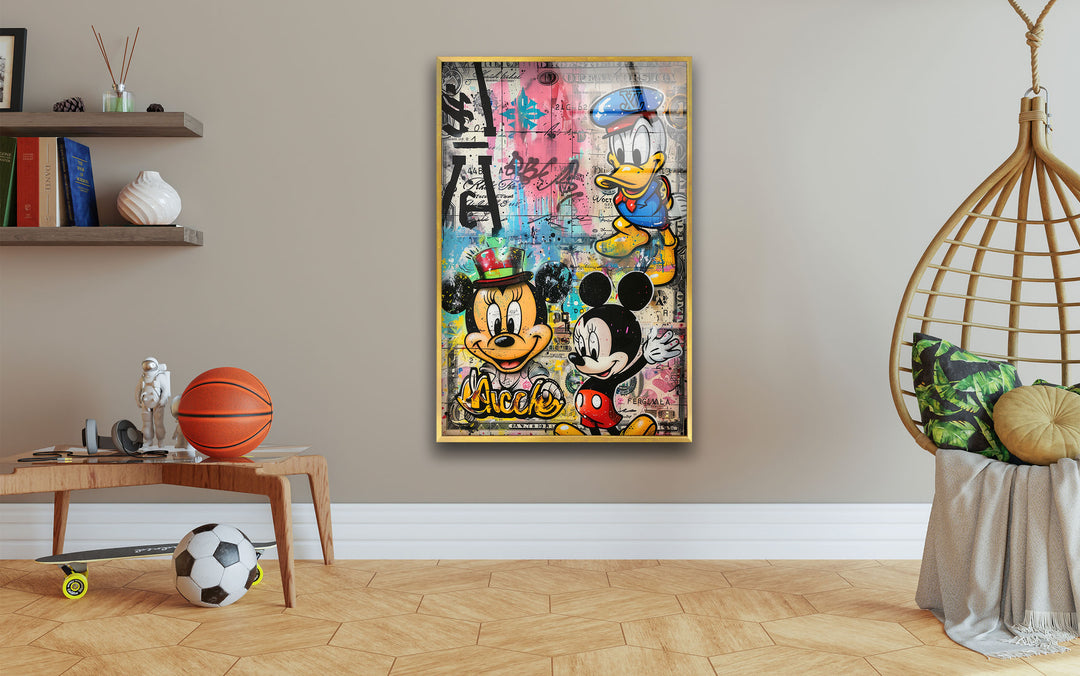 Cartoon Characters Graffiiti Glass Wall Art art glass wall art, glass wall art pictures
