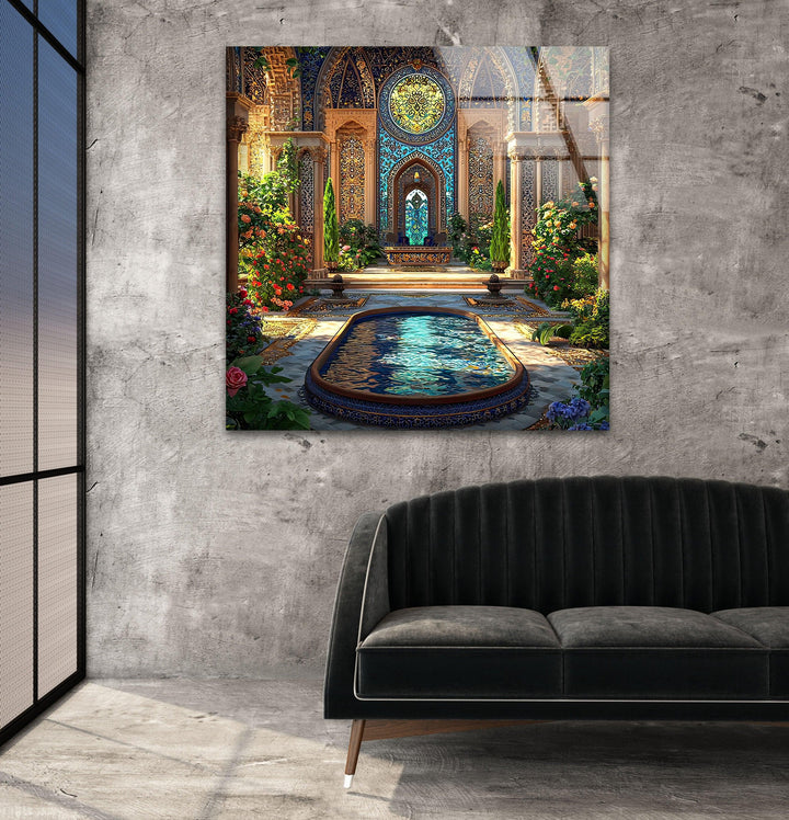 Cathedral Entrance Glass Wall Art print picture on glass, Tempered Glass Wall Art
