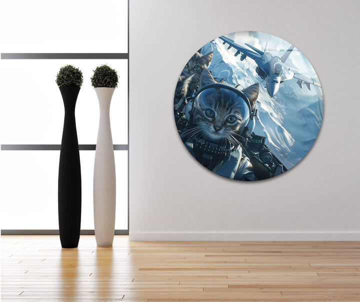 Cats are Flying Glass Wall Art glass pictures for Wall, glass prints wall art
