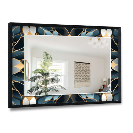 Green Stained Tempered Glass Wall Mirror