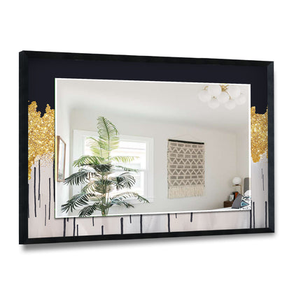 Marble Round Tempered Glass Wall Mirror