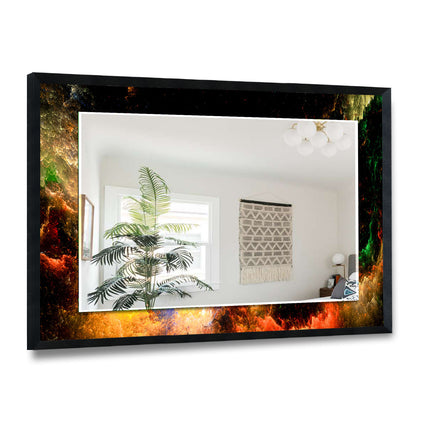 Abstract Tempered Glass Wall Mirror