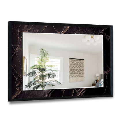 Abstract Tempered Glass Wall Mirror