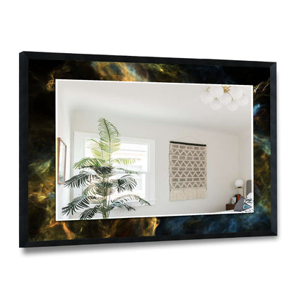 Abstract Tempered Glass Wall Mirror