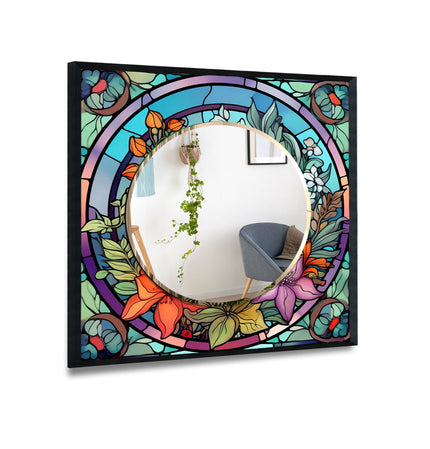 Stained Tempered Glass Wall Mirror