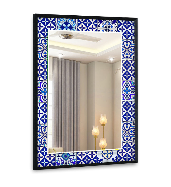 Blue Majestic Mosaic Wall Mirror big mirror for living room
