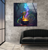 Chameleon Wizard Glass Wall Art, custom glass pictures, glass art prints