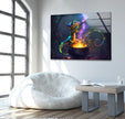 Chameleon Wizard Glass Wall Art, glass image printing, glass prints from photos