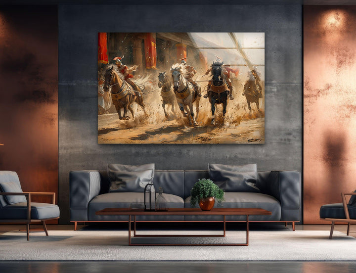 Mounted Gladiator Glass Wall Art glass pictures for Wall, glass prints wall art
