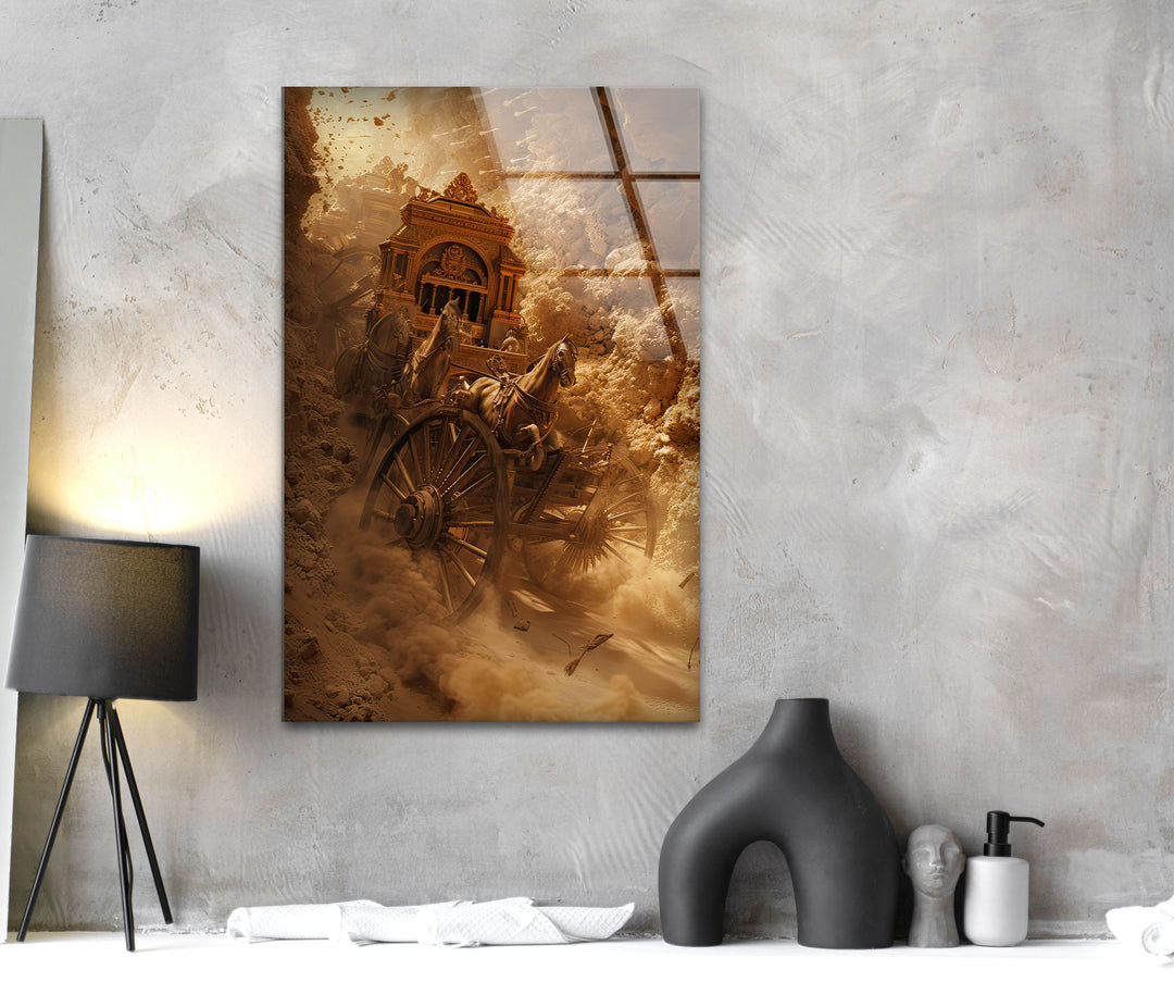 Chariots Glass Wall Art print on glass, glass printed photos
