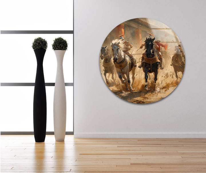 Mounted Gladiator Glass Wall Art custom glass photo prints, large glass prints
