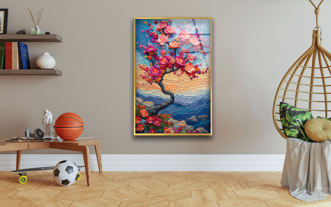 Cherry Blossom Tree Glass Wall Art glass image printing, glass prints from photos
