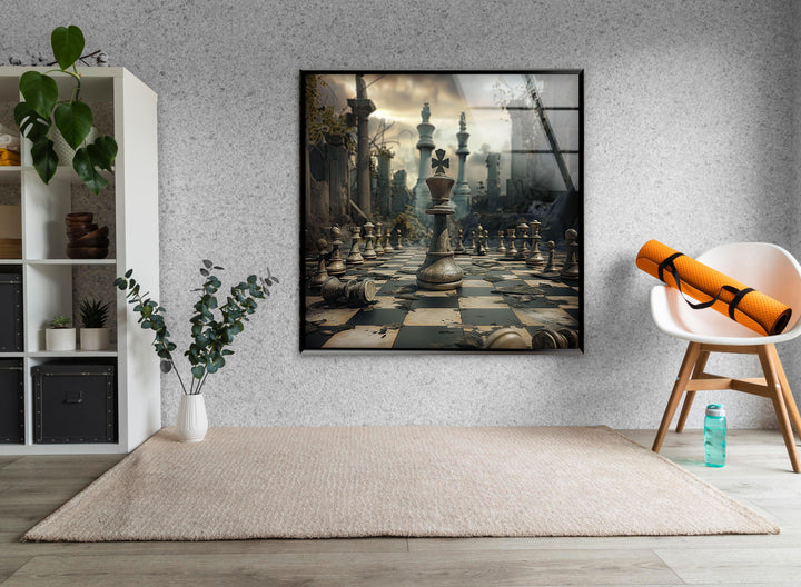 Chessboard Big Glass Wall Art Glass Printing Wall Art, Print photos on glass
