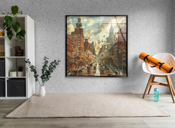 Old City Landscape Glass Wall Art glass wall decor, glass wall art decor