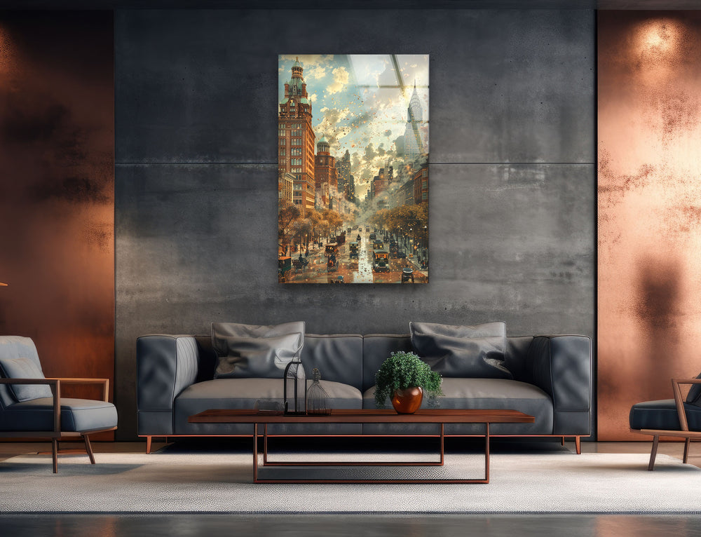 Old City Landscape Glass Wall Art picture on glass wall art, photos printed on glass