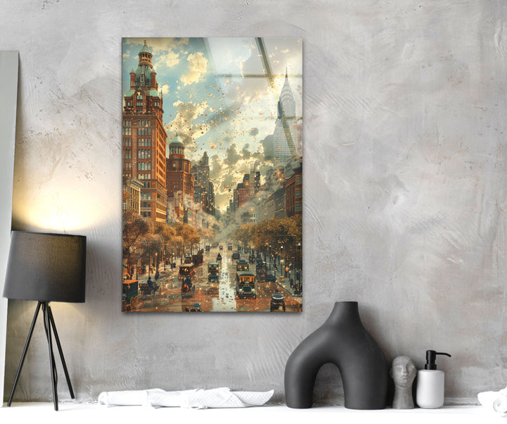 Old City Landscape Glass Wall Art art glass wall art, glass wall art pictures