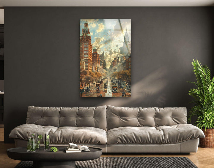 Old City Landscape Glass Wall Art glass photo prints, glass picture prints