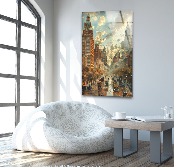 Old City Landscape Glass Wall Art glass image printing, glass prints from photos